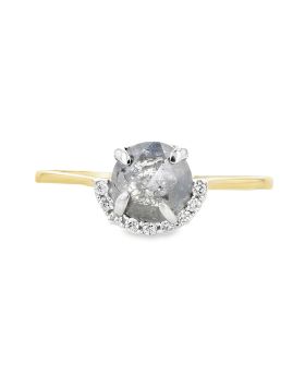 Half Halo S+P Diamond Ring Yellow #2