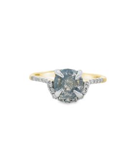 Half Halo S+P Diamond Ring Yellow #2
