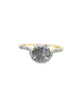 Half Halo S+P Diamond Ring Yellow #2