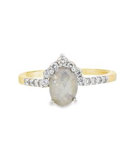 Half Marquise  S+P Oval Ring Yellow