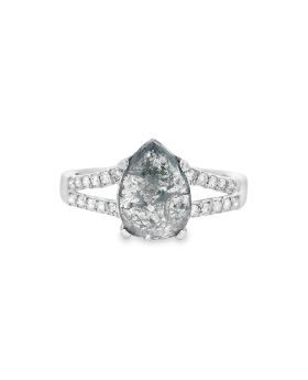Split Shank S+P Pear Ring