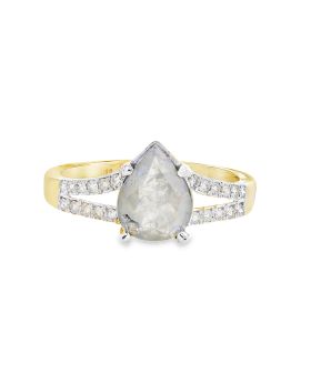 Split Shank S+P Pear Ring Yellow