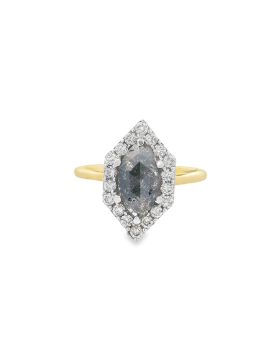 Long Hex Marquise S+P Ring Yellow