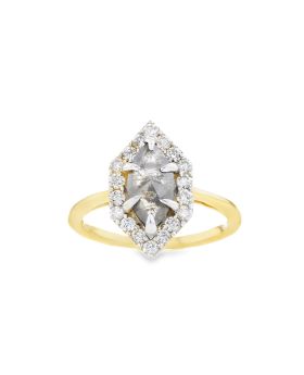 Long Hex Marquise S+P Ring Yellow