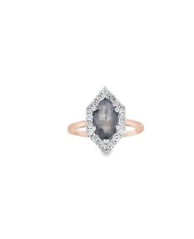 Long Hex Marquise S+P Ring Rose