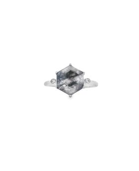 Three stone Hex S+P Ring