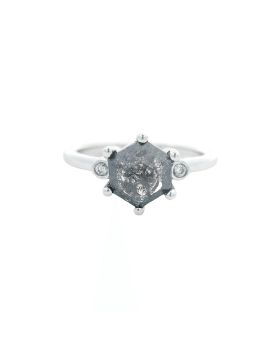 Three stone Hex S+P Ring