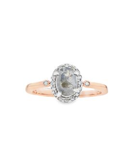 Petite Halo Oval S+P Ring Rose