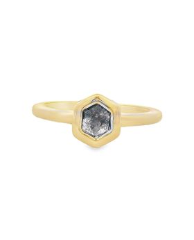 Bezel Hexagon S+P Ring Yellow