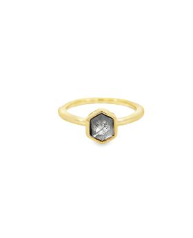 Bezel Hexagon S+P Ring Yellow
