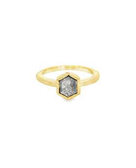Bezel Hexagon S+P Ring Yellow
