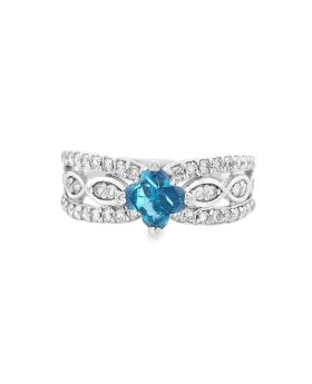 Script Blue S+P Ring