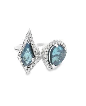 Pear Kite Blue S+P Ring