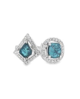 Kite Cushion Blue S+P Ring