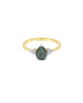 Triad Blue S+P Pear Ring Yellow #2