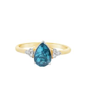 Triad Blue S+P Pear Ring Yellow #3