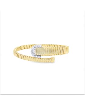 Rounded Twist Diamond Bangle